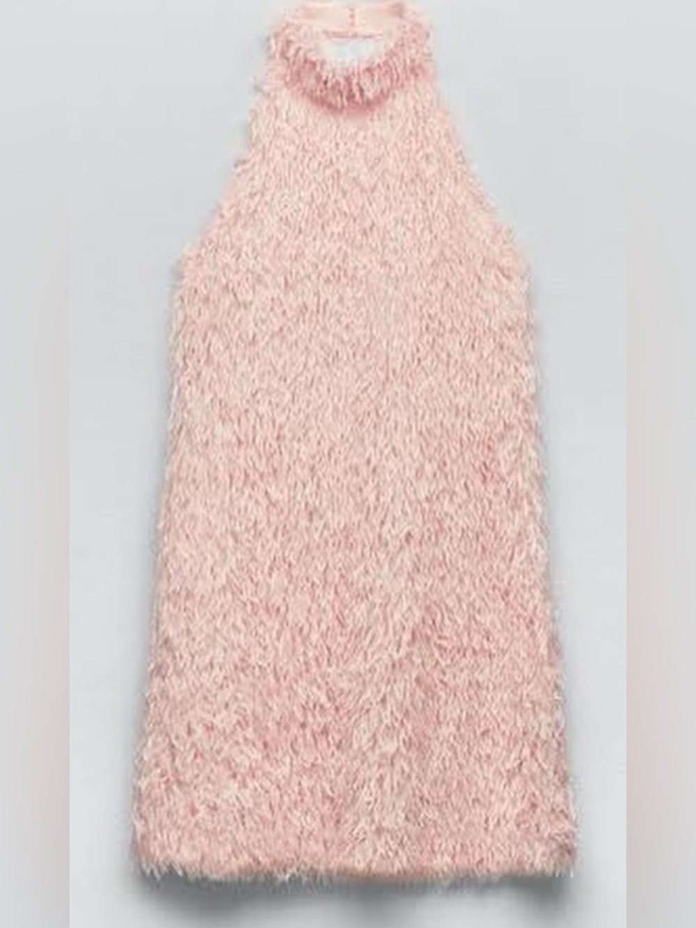 Zara Blush Pink Fuzzy Mini Dress